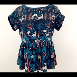 ANNA SUI x ANTHROPOLOGIE | Roe
Habitat Blouse Deer Animal Print Silk